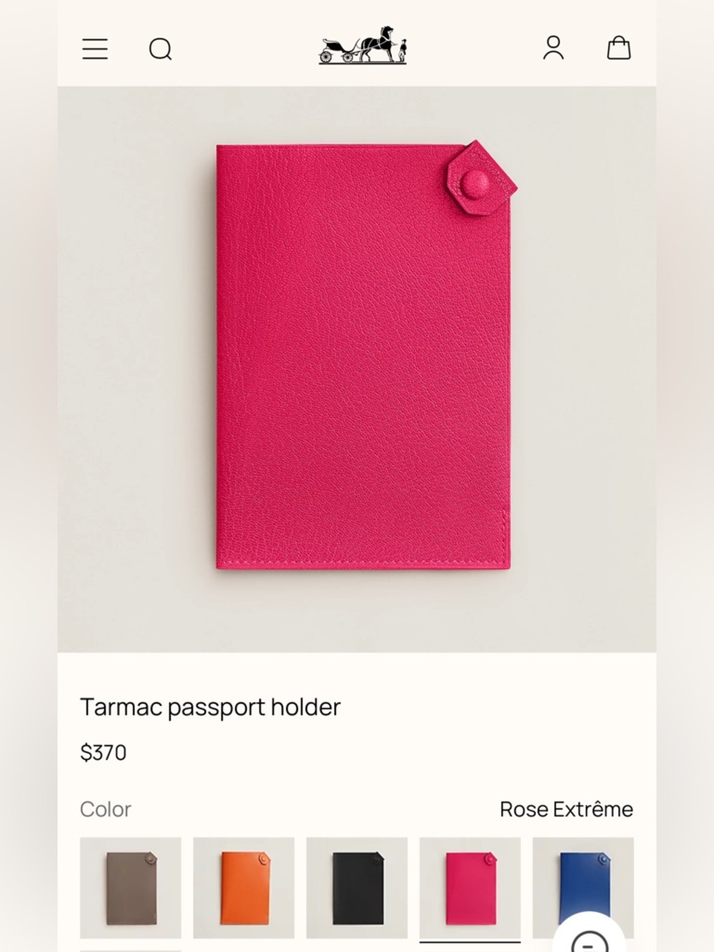 GUC hermes tarmac passport holder rose extreme with original box and ribbon - Picture 15 of 17